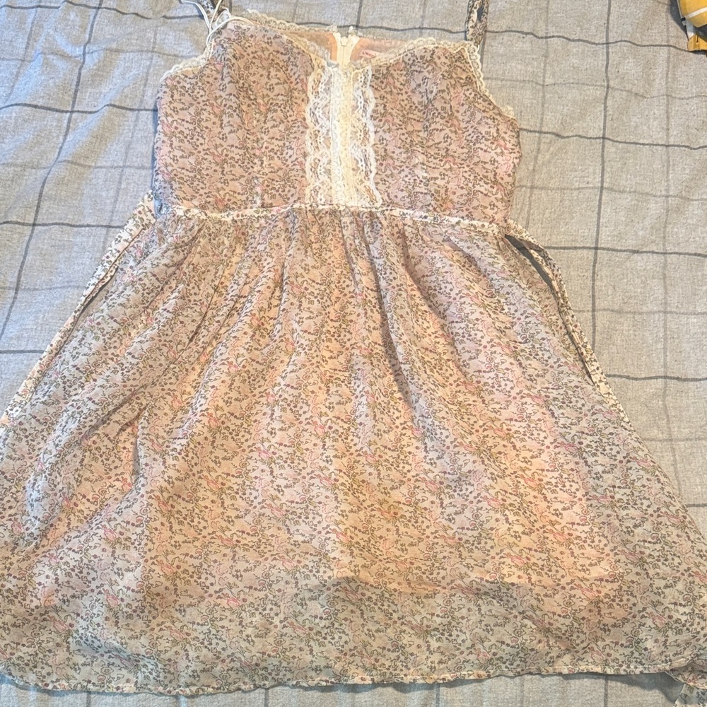 Charming Floral Kids Dress with Lace